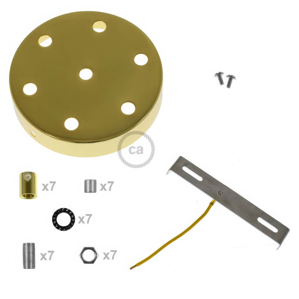 Kit zylindrischer Lampenbaldachin aus Metall mit 7 Löchern – Messing – Ansicht 8