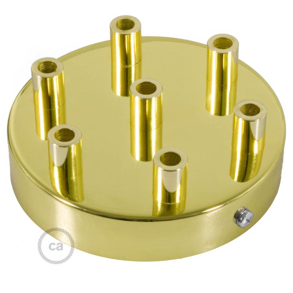 Kit zylindrischer Lampenbaldachin aus Metall mit 7 Löchern – Messing – Ansicht 7