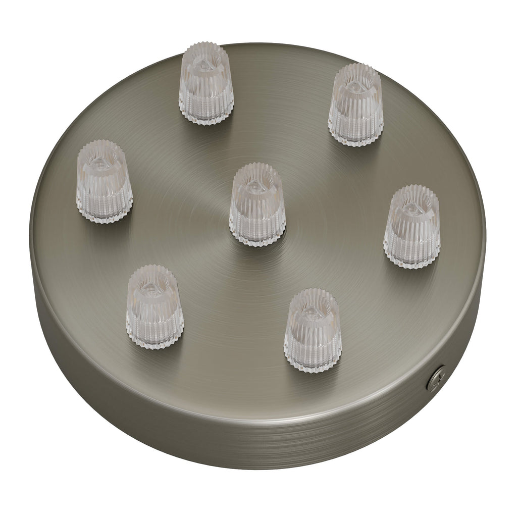 Zylindrisches Baldachin-Set aus Metall mit 7 Löchern – Satiniertitan – Ansicht 2