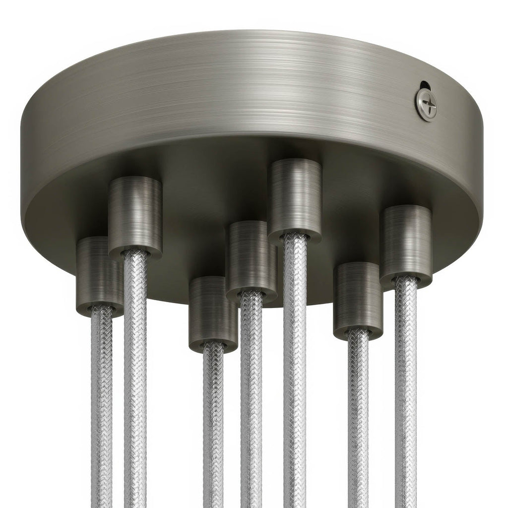 Zylindrisches Baldachin-Set aus Metall mit 7 Löchern – Satiniertitan – Ansicht 6