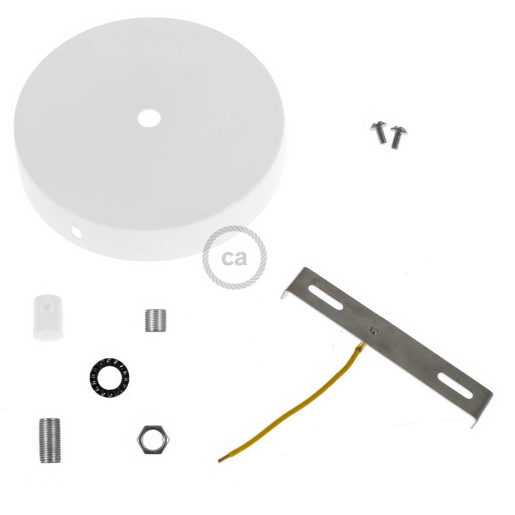 Zylindrisches Metallschirm-Kit – Glanzweiß – Ansicht 8