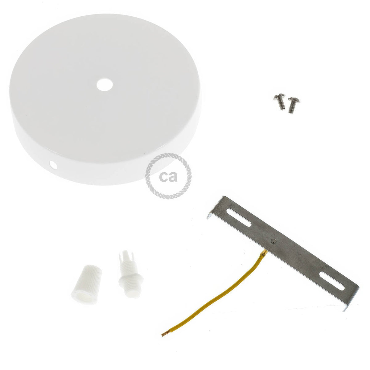 Zylindrisches Metallschirm-Kit – Glanzweiß – Ansicht 3