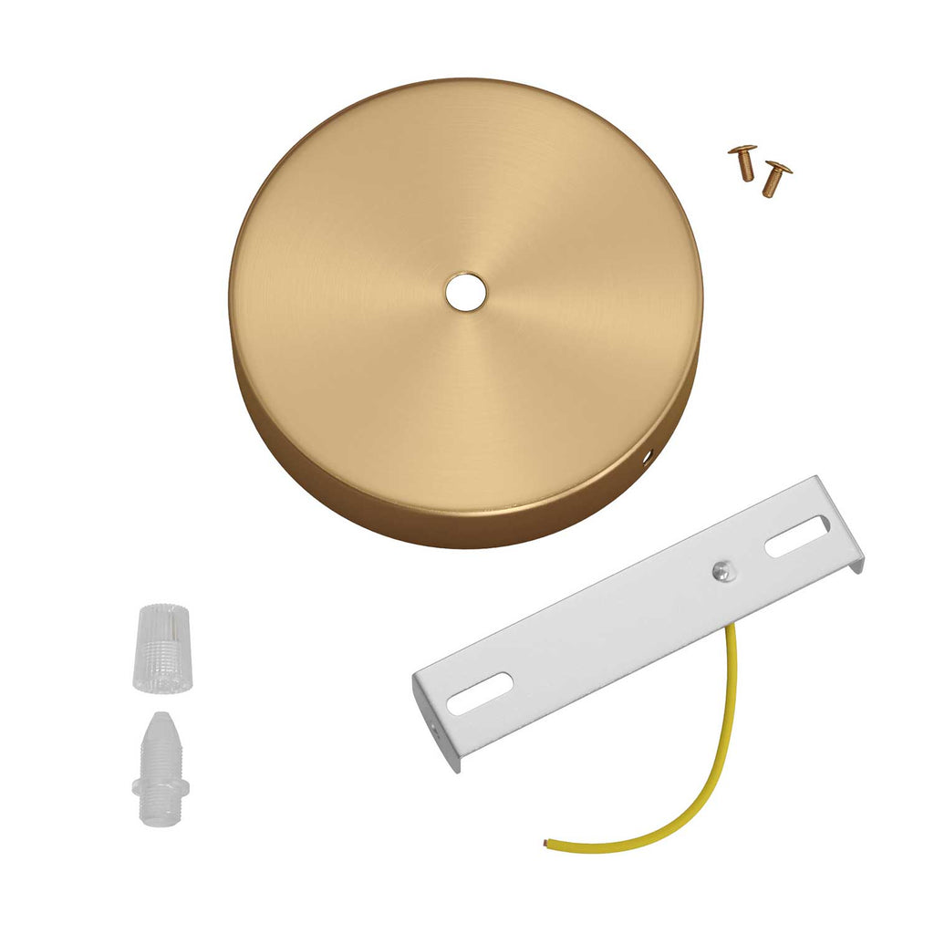 Zylindrisches Deckenrosen-Kit aus Metall – Satiniertes Bronze – Ansicht 3