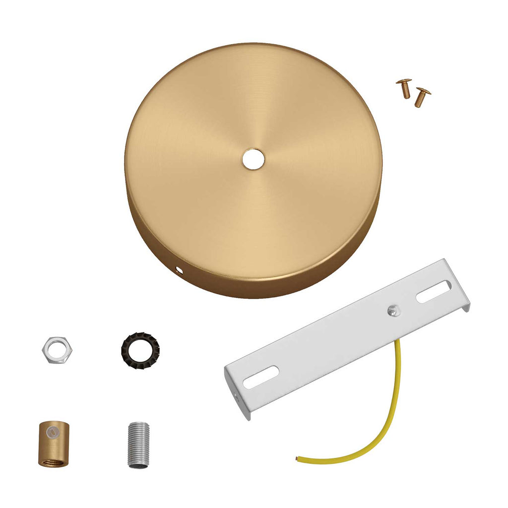 Zylindrisches Deckenrosen-Kit aus Metall – Satiniertes Bronze – Ansicht 8