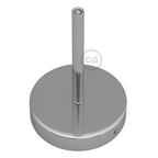 Zylindrisches Lampenbaldachin-Kit aus Metall mit 15 cm Textilkabel-Zugentlastung – Chrom – Ansicht 2