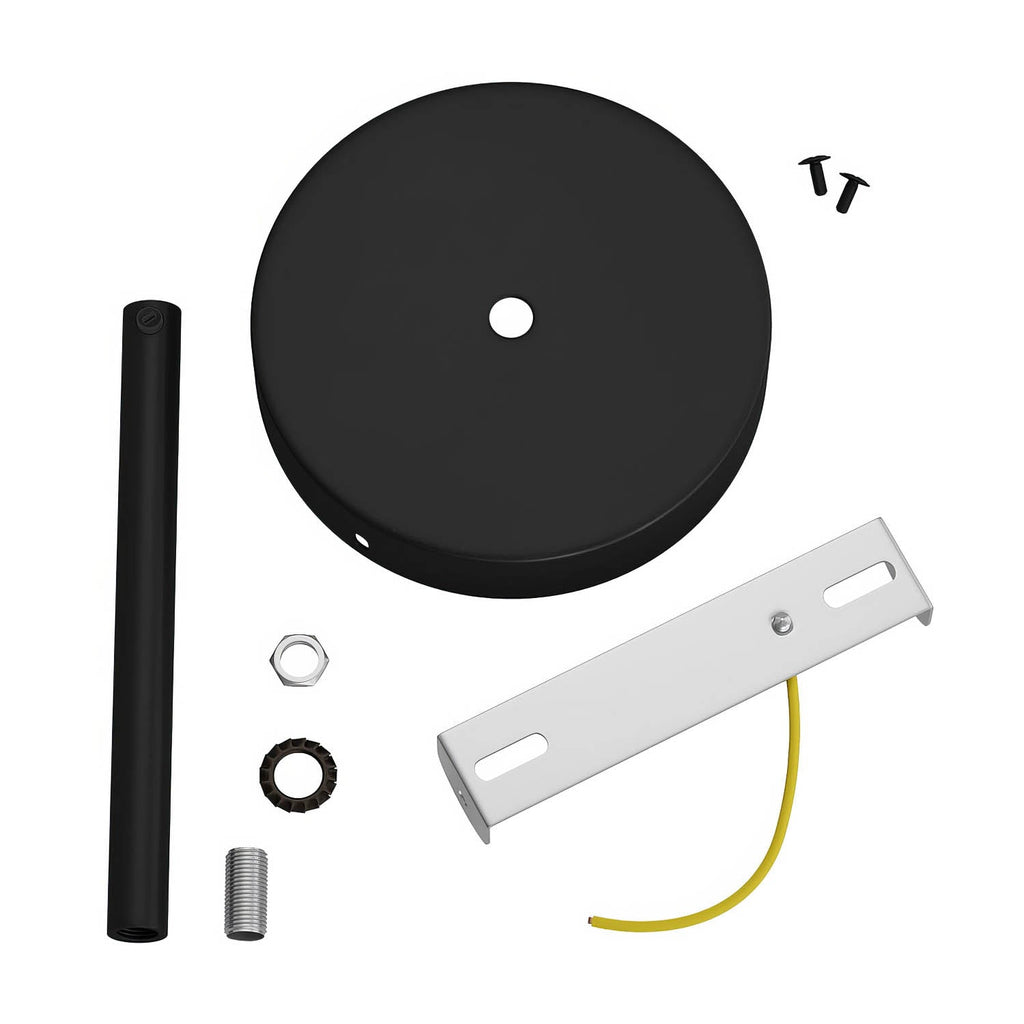 Kit mit zylindrischem Lampenbaldachin aus Metall mit 15 cm Zugentlastung – Schwarz – Ansicht 3