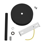 Kit mit zylindrischem Lampenbaldachin aus Metall mit 15 cm Zugentlastung – Schwarz – Ansicht 3