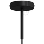 Kit mit zylindrischem Lampenbaldachin aus Metall mit 15 cm Zugentlastung – Schwarz