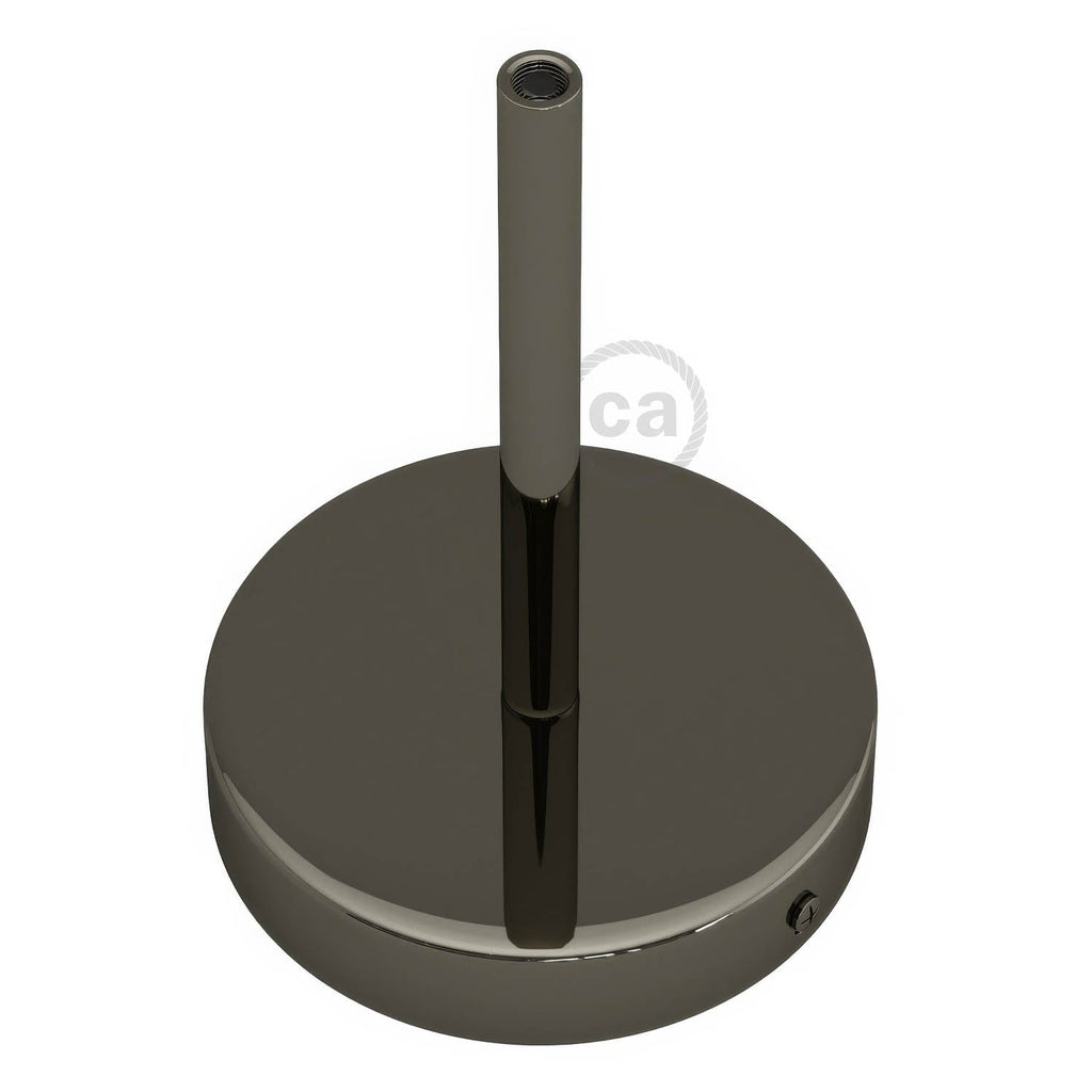 Zylindrisches Metallbaldachin-Kit mit 15 cm Kabelzugentlaster - Schwarz Perle – Ansicht 2