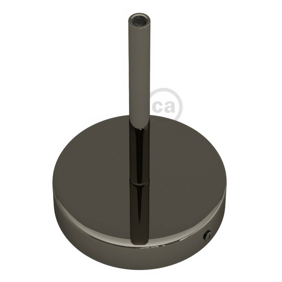 Zylindrisches Metallbaldachin-Kit mit 15 cm Kabelzugentlaster - Schwarz Perle – Ansicht 2