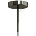 Zylindrisches Metallbaldachin-Kit mit 15 cm Kabelzugentlaster - Schwarz Perle