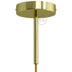 Zylindrisches Lampenbaldachin-Kit aus Metall mit Textilkabel-Zugentlastung, 15 cm – Messing