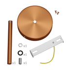 Zylindrisches Baldachin-Set aus Metall mit Zugentlastung, 15 cm – Satin-Kupfer – Ansicht 3