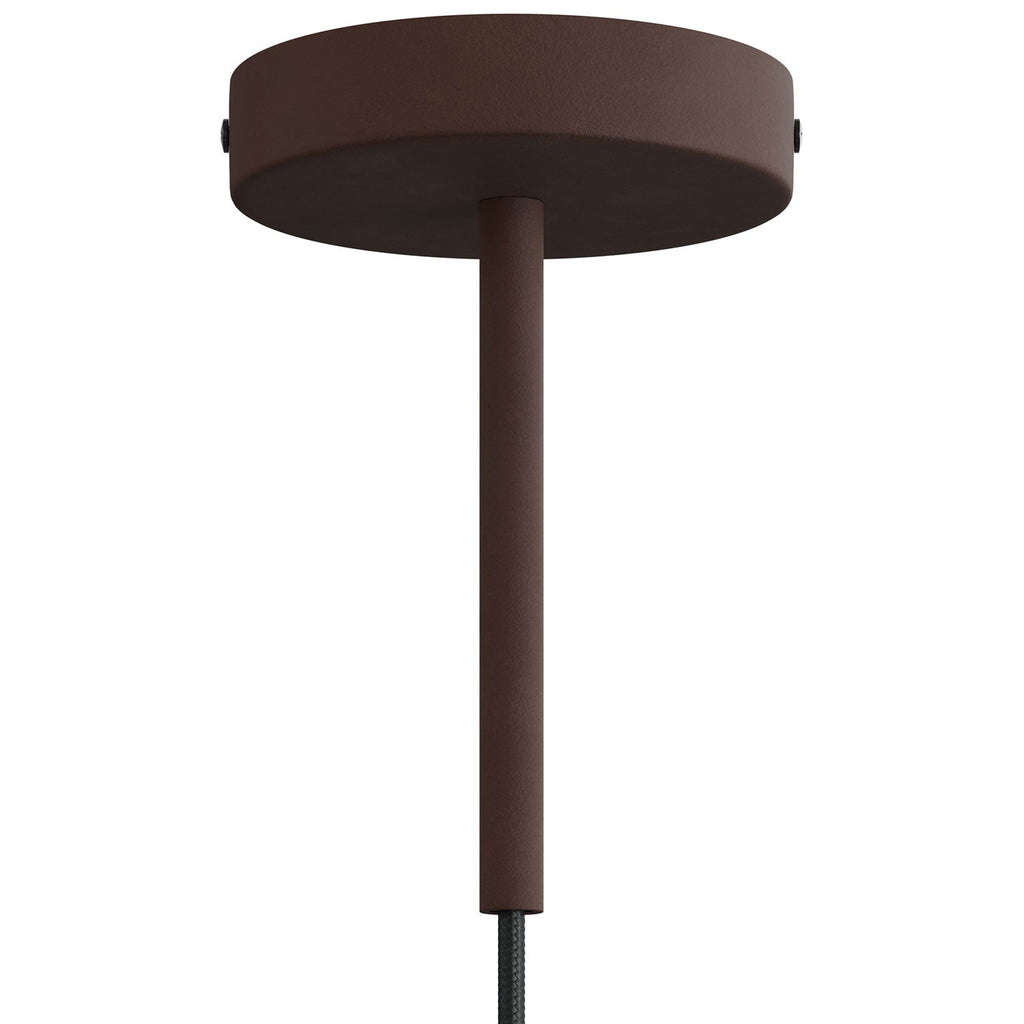 Zylindrisches Metalldeckenbaldachin-Set mit 15 cm Kabelklemme – Dunkel rostfarben lackiert