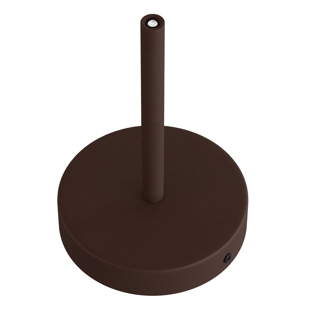 Zylindrisches Metalldeckenbaldachin-Set mit 15 cm Kabelklemme – Dunkel rostfarben lackiert – Ansicht 2