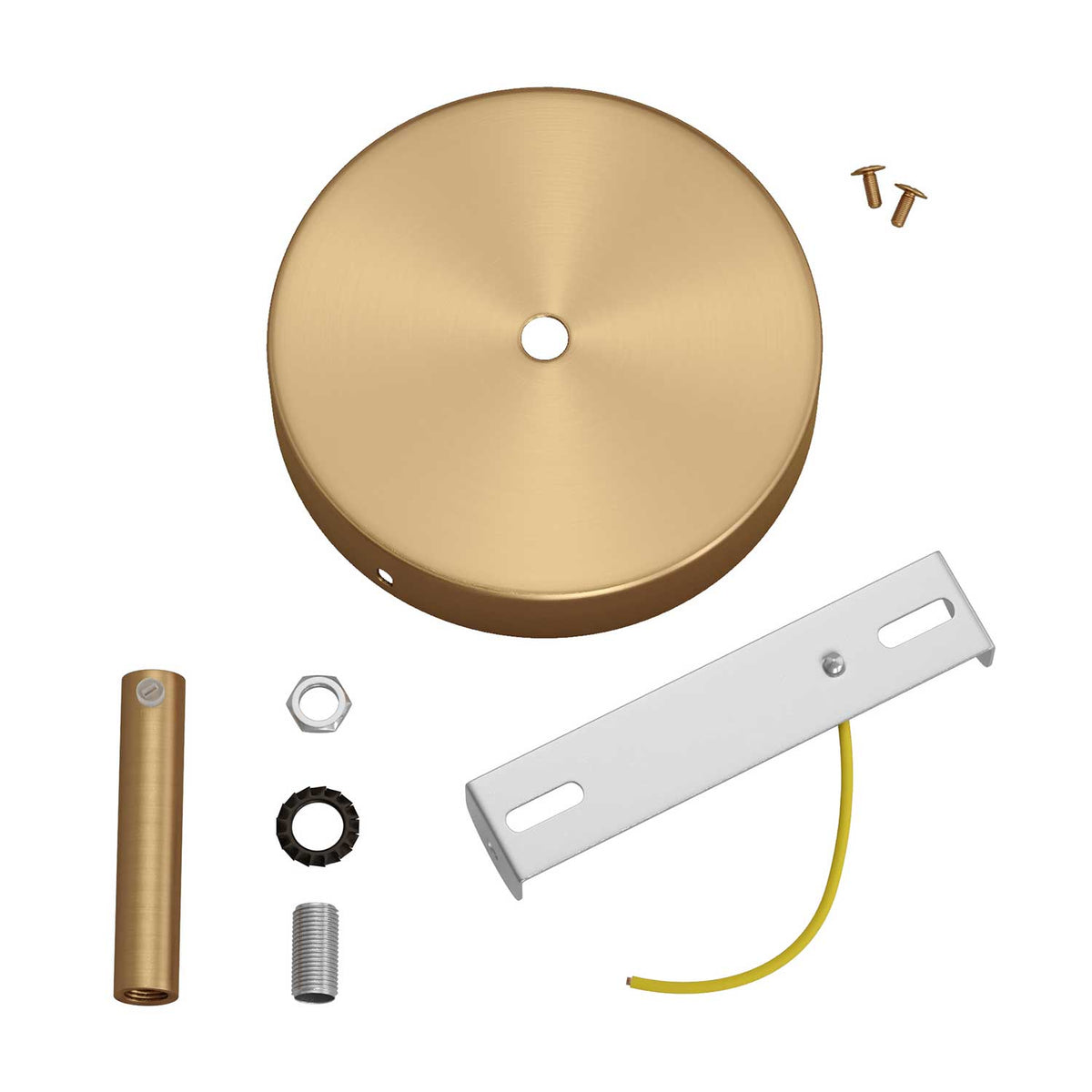 Zylinderförmiges Baldachin-Set aus Metall mit 7 cm Kabelklemme – Satiniertes Bronze – Ansicht 3