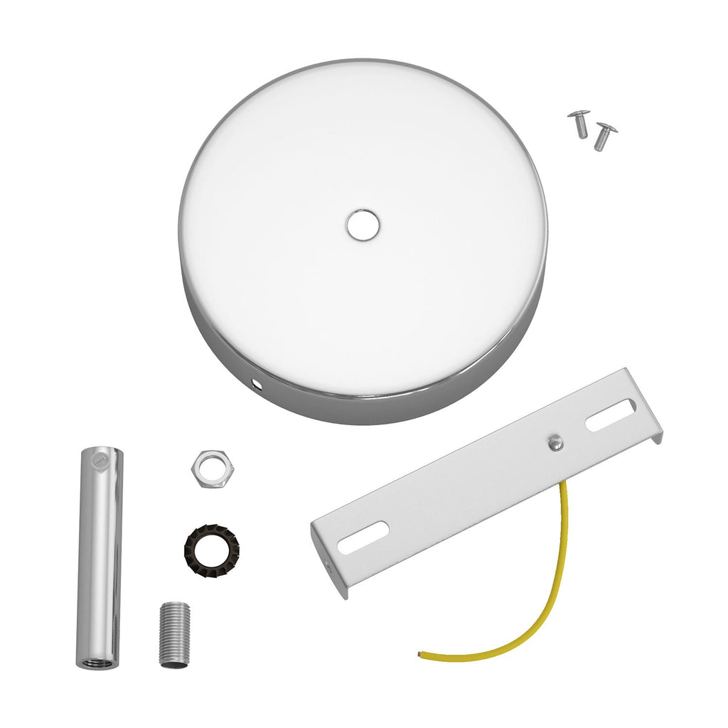 Zylinder-Baldachin-Kit aus Metall mit 7-cm-Kabelklemme – Chrom – Ansicht 3
