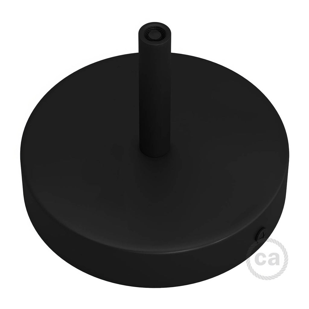 Zylindrisches Baldachin-Kit aus Metall mit 7-cm-Zugentlastung – Schwarz – Ansicht 2