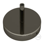 Zylindrisches Lampenbaldachin-Kit aus Metall mit 7 cm Textilkabelklemme - Schwarz Perla – Ansicht 2