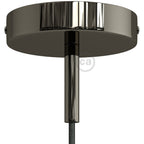 Zylindrisches Lampenbaldachin-Kit aus Metall mit 7 cm Textilkabelklemme - Schwarz Perla