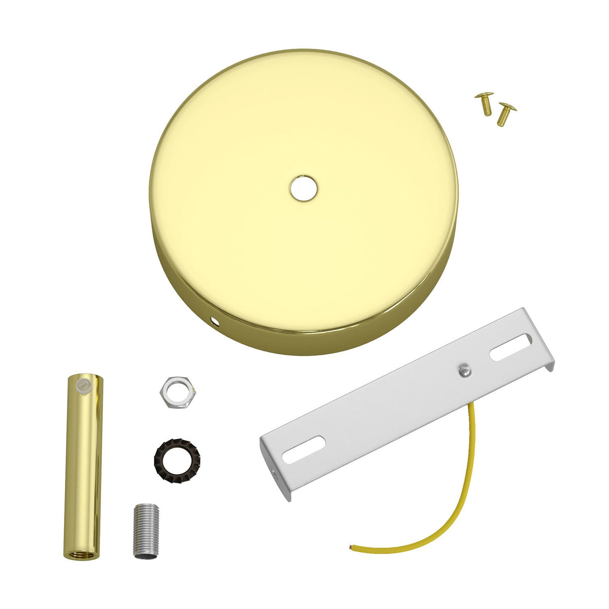 Zylindrisches Baldachin-Set aus Metall mit 7 cm Zugentlastung – Messing – Ansicht 3