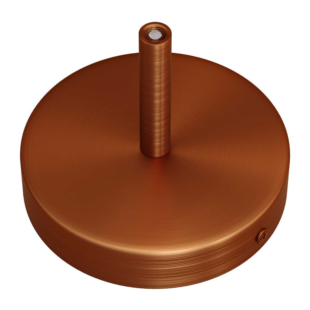 Zylindrisches Baldachin-Kit aus Metall mit 7 cm Kabelzugentlastung – Satin-Kupfer – Ansicht 2