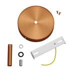 Zylindrisches Baldachin-Kit aus Metall mit 7 cm Kabelzugentlastung – Satin-Kupfer – Ansicht 3