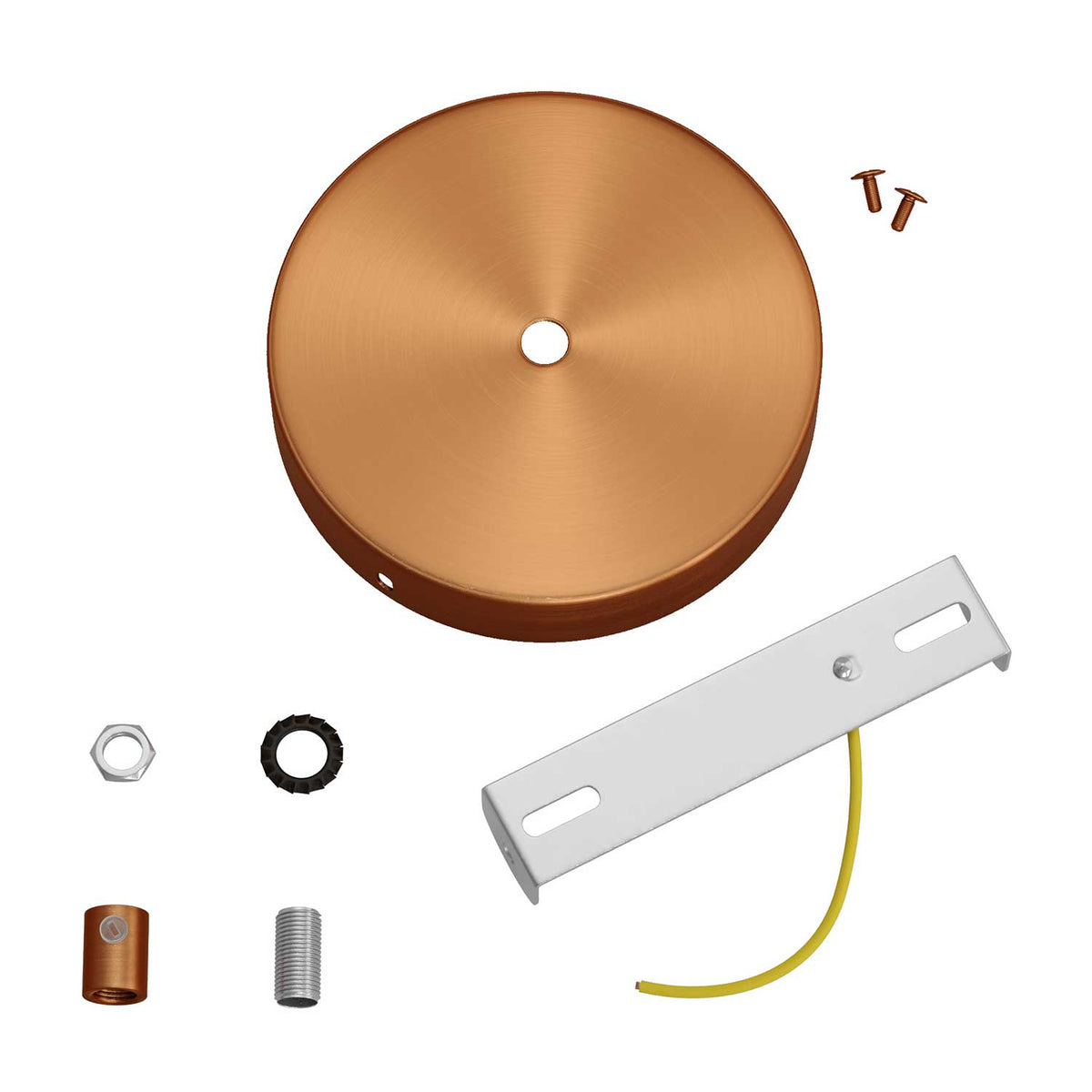 Zylindrisches Baldachin-Set aus Metall – Satiniertes Kupfer – Ansicht 8