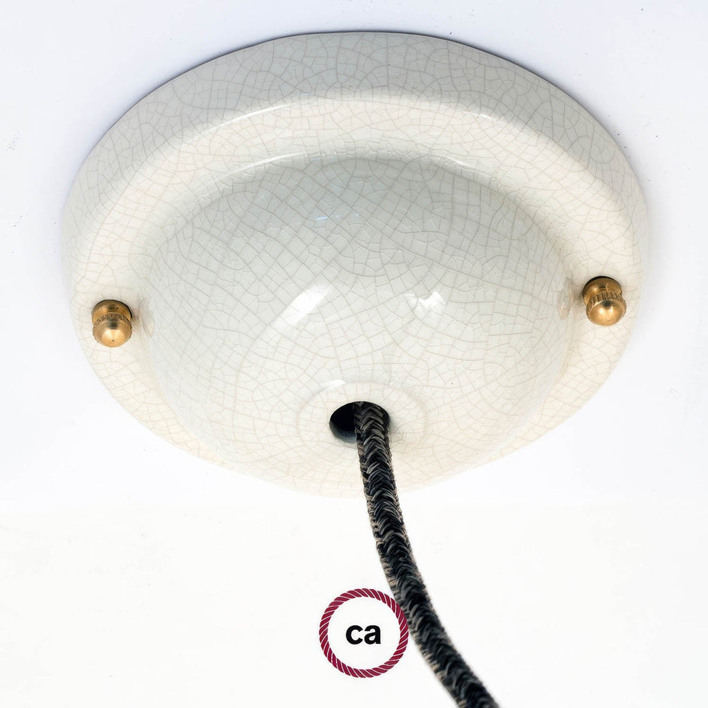 Schlichtes Keramik-Rosetten-Set – Craquelet-Optik