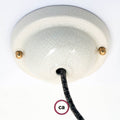 Schlichtes Keramik-Rosetten-Set – Craquelet-Optik