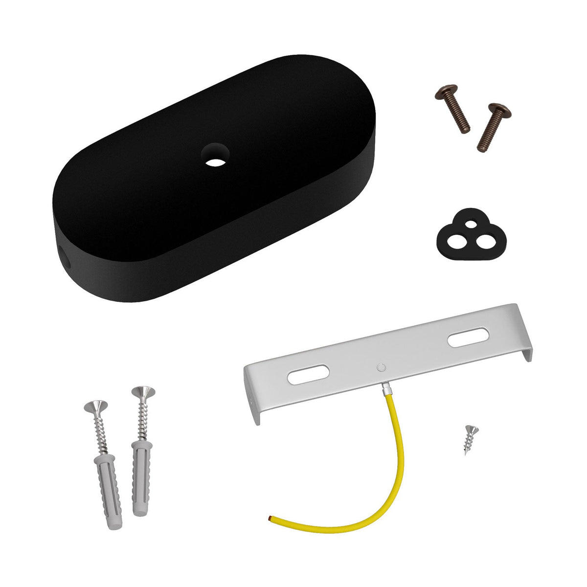 Ovales Holz-Baldachin-Kit – Schwarz – Ansicht 3