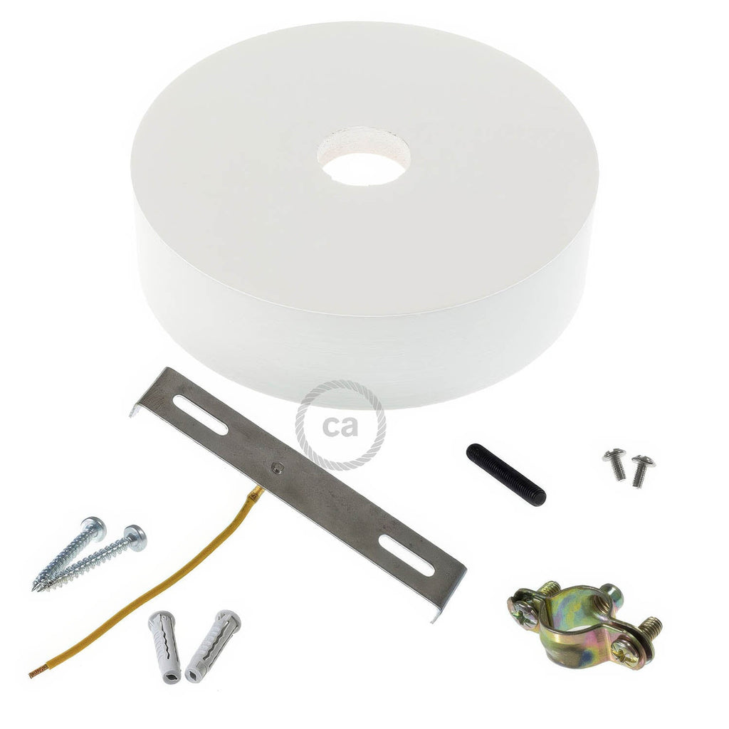 Kit Lampenbaldachin aus Holz für 2XL-Kordel – Weiß – Ansicht 2