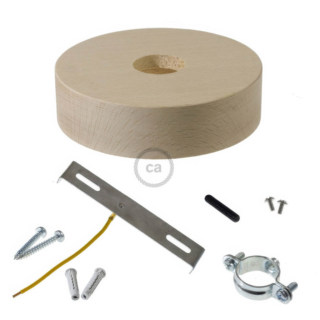 Holz-Lampenbaldachin-Set für 3XL-Kordel – Neutral – Ansicht 2
