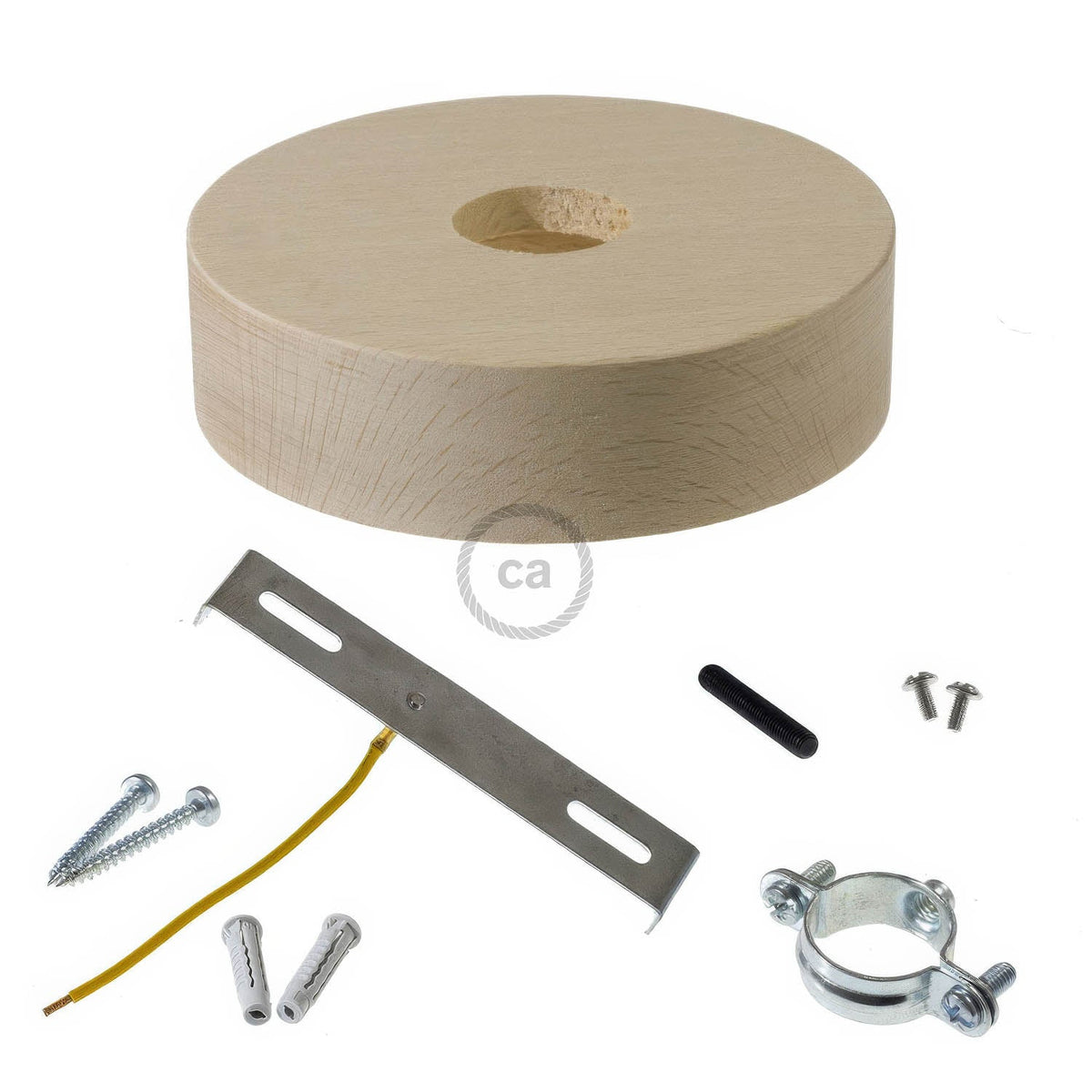 Holz-Lampenbaldachin-Set für 3XL-Kordel – Neutral – Ansicht 2