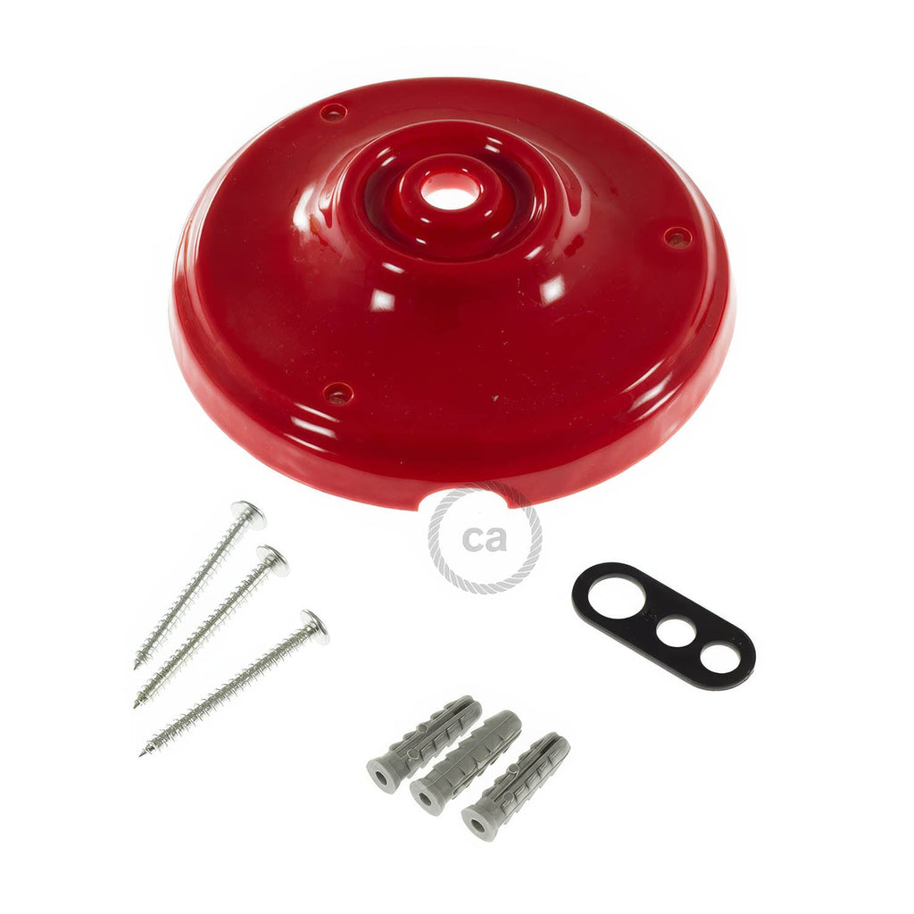 Rosetten-Set aus Porzellan – Rot – Ansicht 3