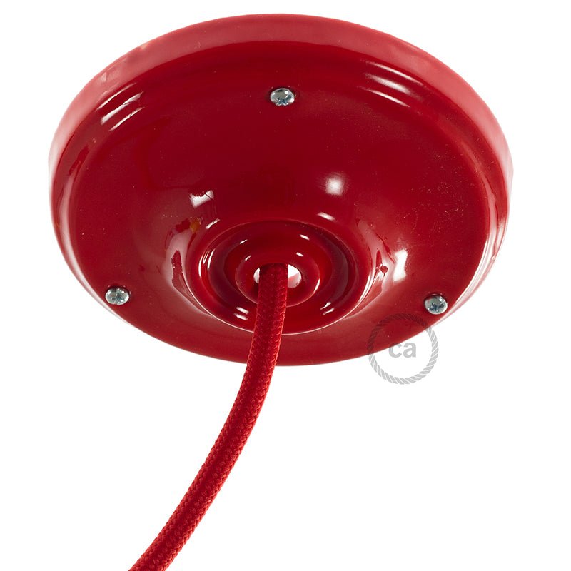 Rosetten-Set aus Porzellan – Rot