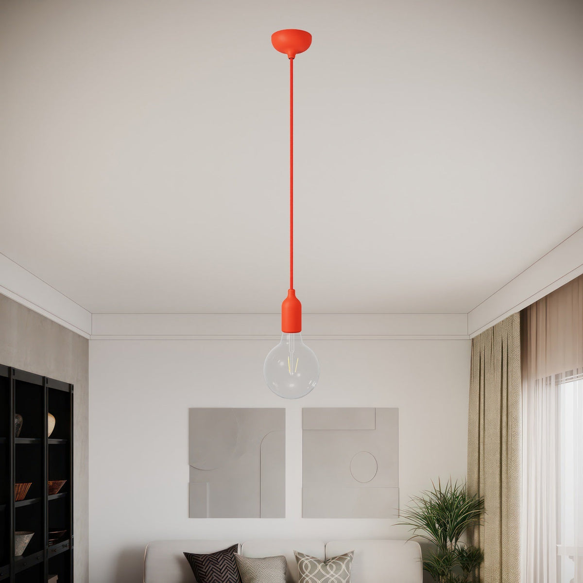 Silikon-Rosetten-Kit mit mittiger Bohrung und Vorbereitung für seitlichen Ausgang – Orange – Ansicht 6