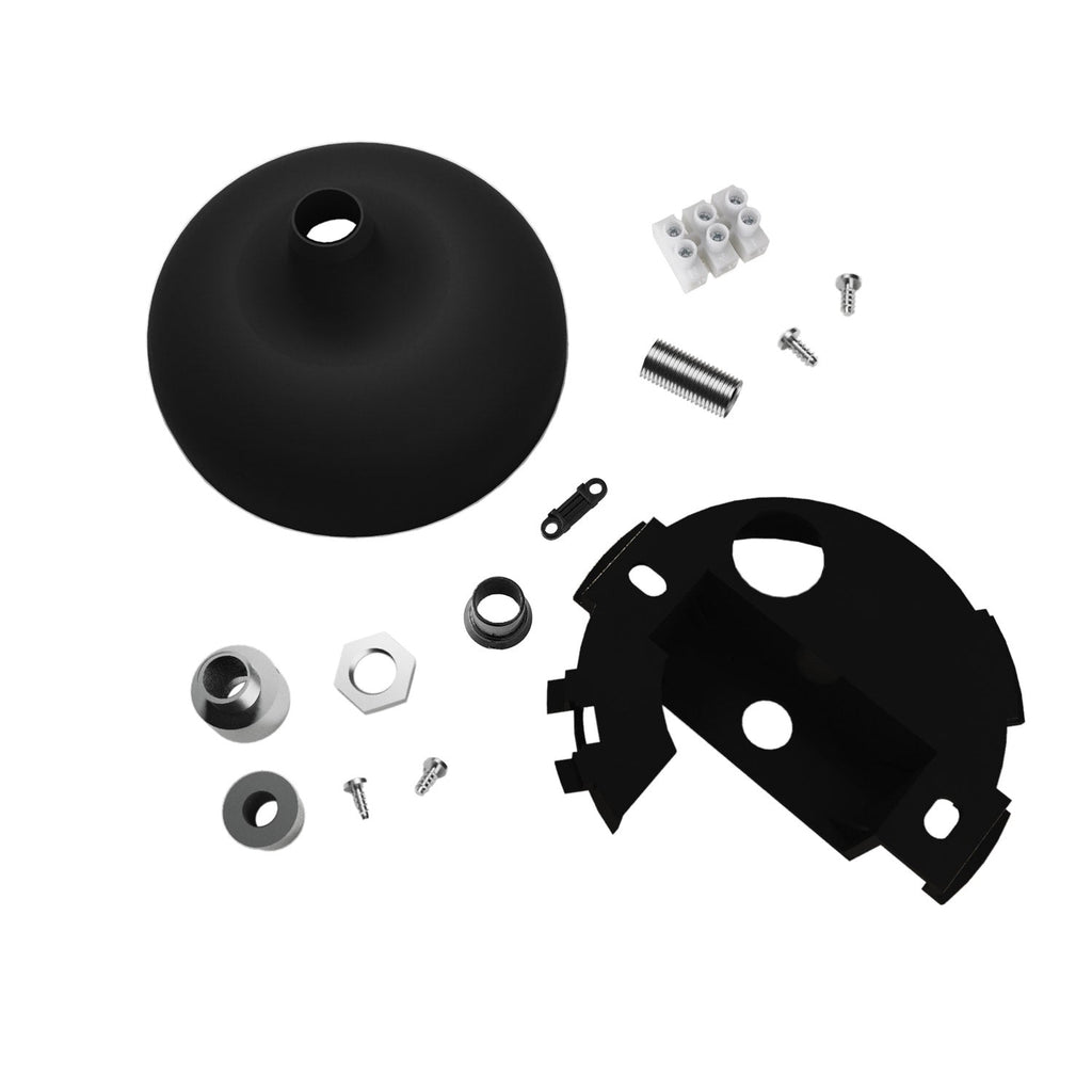 Silikon-Rosetten-Kit mit zentralem Loch und Vorbohrung für Seitenloch – Schwarz – Ansicht 2