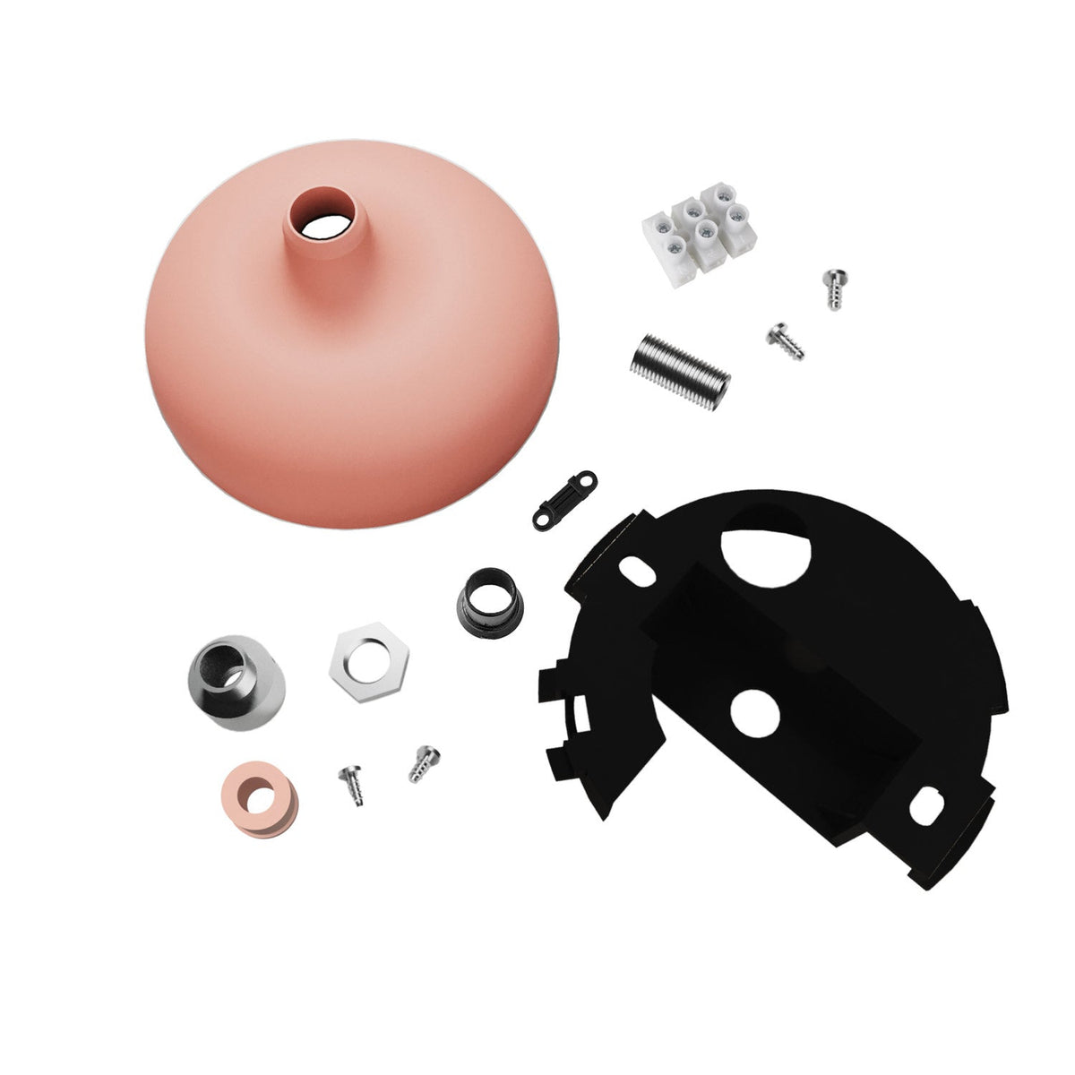 Silikon-Baldachin-Kit mit zentraler Öffnung und Vorrüstung für seitliches Loch – Lachsfarben – Ansicht 2