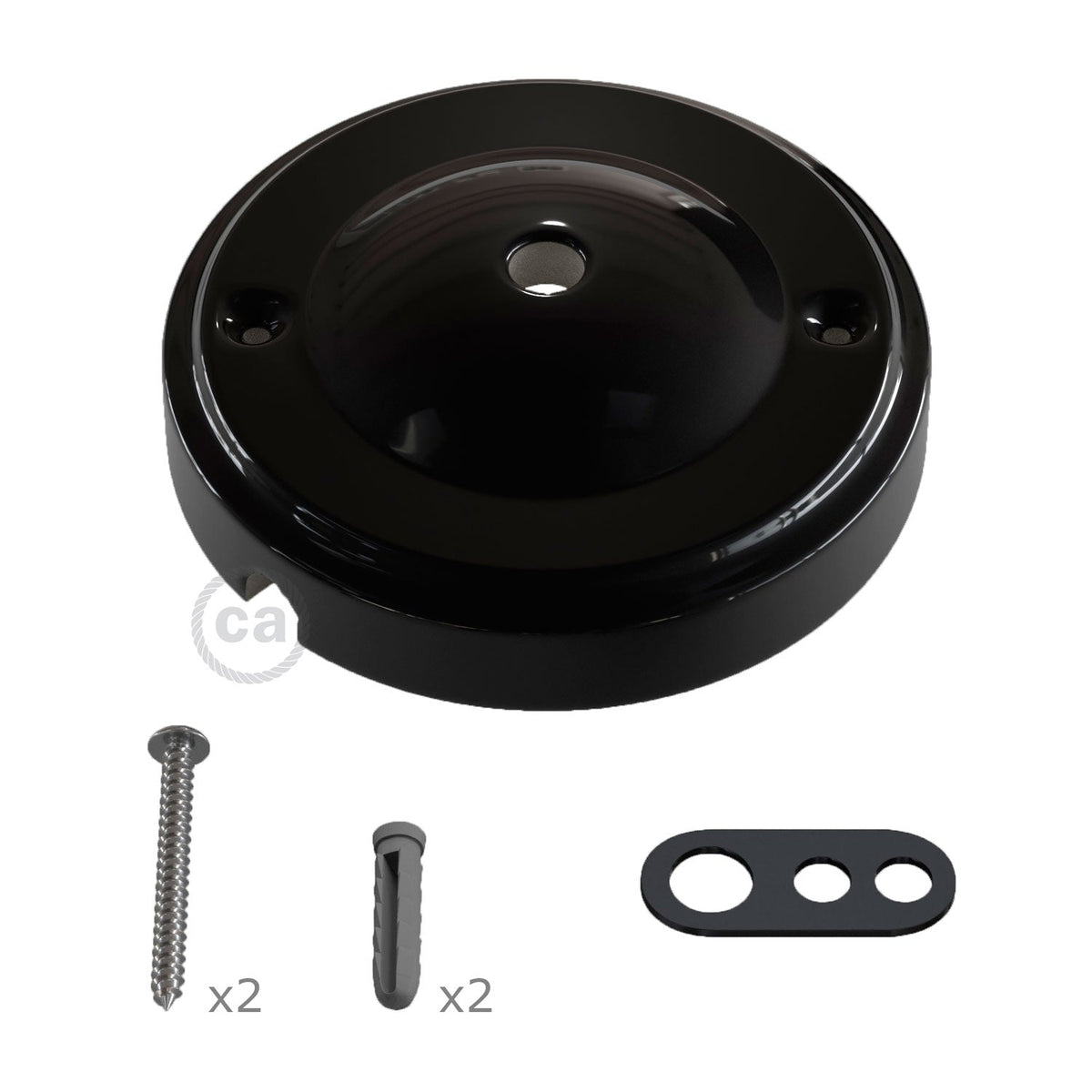 Minimal-Baldachin-Set aus Porzellan – Schwarz – Ansicht 3