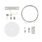 Kit Lampenbaldachin Ø 120 mm mit Stahlaufhängung und millimetergenauem Balancer – Mattweiß – Ansicht 4