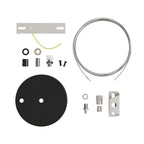 Kit Lampenbaldachin Ø 120 mm mit Stahlaufhängung und millimetergenauem Balancer – Mattschwarz – Ansicht 4