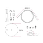 Kit Lampenbaldachin Ø 120 mm mit Stahlaufhängung und millimetergenauem Balancer – Messing – Ansicht 6