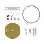 Kit Lampenbaldachin Ø 120 mm mit Stahlaufhängung und millimetergenauem Balancer – Messing – Ansicht 4