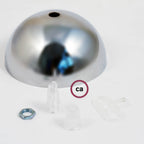 Halbrosetten-Kit aus lackiertem Metall – Chrom – Ansicht 3