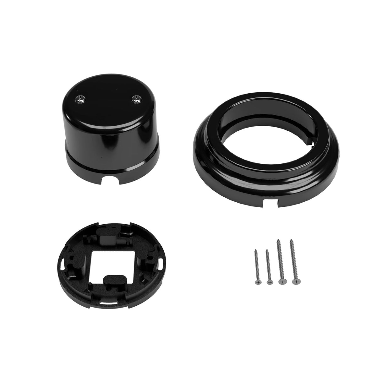 Verteilerdose und Sockel-Set aus Porzellan – Schwarz – Ansicht 3