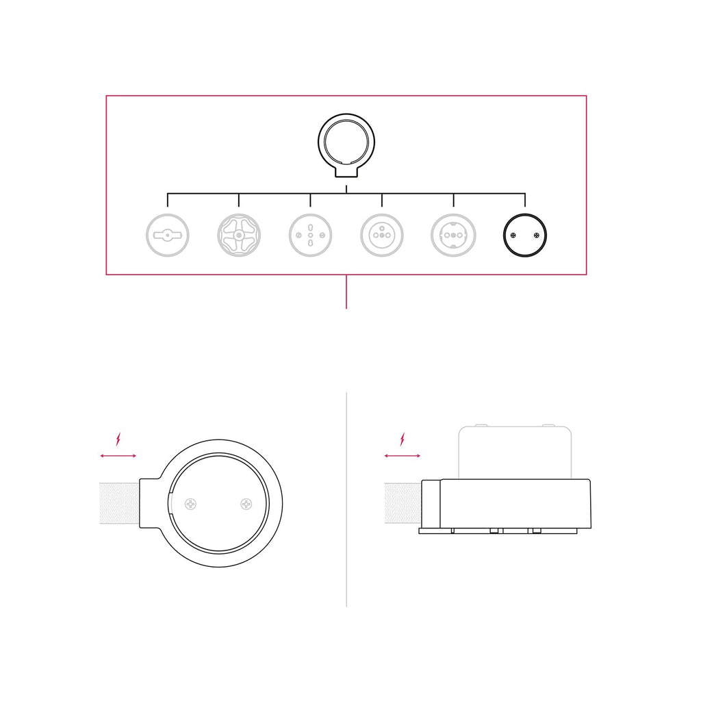 Anschlussset und Sockel für Creative-Tubes aus Porzellan – Schwarz – Ansicht 7