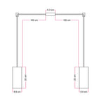 2-flammige Pendelleuchte mit Holzlampenschirmen für Tub-E27 Spots – Ansicht 5