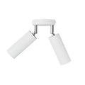Lampe mit 2 Spots und Tub-E14-Lampenschirm, runder Baldachin – Mattweiß
