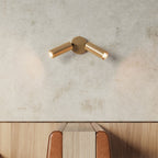 Leuchte mit 2 Spots, Tub-E14 Schirm und rundem Baldachin – Satiniertes Bronze – Ansicht 3
